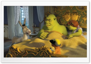 Donkey, Puss in Boots, Shrek and Princess Fiona Ultra HD Wallpaper for 4K UHD Widescreen desktop, tablet & smartphone