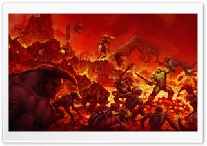 Doom 2016 video game Hell Ultra HD Wallpaper for 4K UHD Widescreen desktop, tablet & smartphone