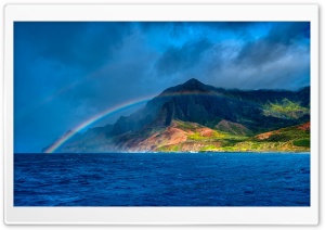 Double Rainbow Over the Na Pali Coast, Hawaii 4K UHD Wallpaper for Widescreen and UltraWide Desktop, UltraHD TV, Smartphone, Tablet