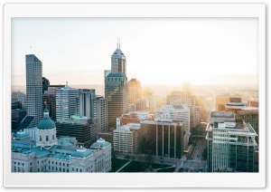 Downtown Indianapolis City 4K UHD Wallpaper for Widescreen and UltraWide Desktop, UltraHD TV, Smartphone, Tablet