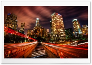 Downtown Los Angeles At Night Ultra HD Wallpaper for 4K UHD Widescreen desktop, tablet & smartphone