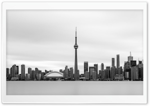Downtown Toronto Skyline Black and White Ultra HD Wallpaper for 4K UHD Widescreen desktop, tablet & smartphone