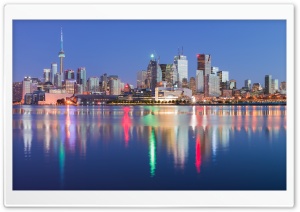 Downtown Toronto Skyline Evening, Canada Ultra HD Wallpaper for 4K UHD Widescreen desktop, tablet & smartphone