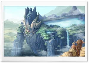 Dragon Castle Fantasy Art Ultra HD Wallpaper for 4K UHD Widescreen desktop, tablet & smartphone