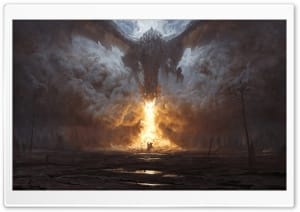Dragon's Breath Epic Fantasy 4K UHD Wallpaper for Widescreen and UltraWide Desktop, UltraHD TV, Smartphone, Tablet
