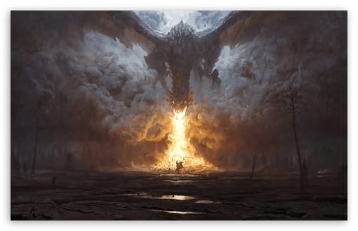 Dragon's Breath Epic Fantasy UltraHD Wallpaper for UHD 16:9 ; HD 16:9 ; UltraWide 21:9 24:10 ; Widescreen 16:10 ; Tablet 1:1 ; Mobile 9:16 9:19.5 9:20 ;