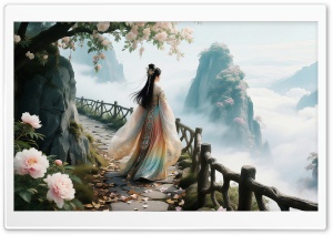 Dreaming in Flowing Silks 4K UHD Wallpaper for Widescreen and UltraWide Desktop, UltraHD TV, Smartphone, Tablet