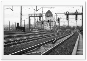 Dresden Train Station Black And White Ultra HD Wallpaper for 4K UHD Widescreen desktop, tablet & smartphone