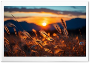 Dried Wheat Stalks in the Sunlight Ultra HD Wallpaper for 4K UHD Widescreen Desktop, Lockscreen, Screensaver, TV, Tablet, Smartphone