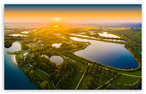 Drone Panorama of Jablines-Annet UltraHD Wallpaper for UHD 16:9 ; HD 16:9 ; UltraWide 21:9 24:10 ; Widescreen 16:10 ; Tablet 1:1 ;