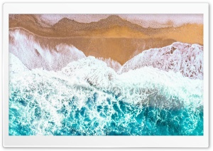 Drone Photography Ocean Beach Waves Ultra HD Wallpaper for 4K UHD Widescreen desktop, tablet & smartphone