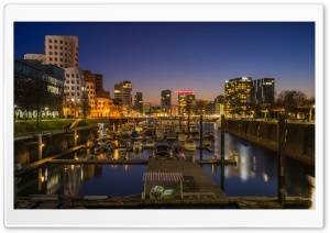 Dsseldorf city after the sunset Ultra HD Wallpaper for 4K UHD Widescreen desktop, tablet & smartphone