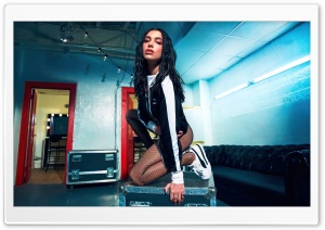 Dua Lipa Behind The Scenes 4K UHD Wallpaper for Widescreen and UltraWide Desktop, UltraHD TV, Smartphone, Tablet