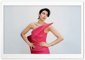 Dua Lipa in Pink Dress and Makeup, Vogue 4K UHD Wallpaper for Widescreen and UltraWide Desktop, UltraHD TV, Smartphone, Tablet