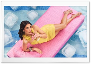 Dua Lipa Sipping Nespresso Coffee in a Pool 2026 4K UHD Wallpaper for Widescreen and UltraWide Desktop, UltraHD TV, Smartphone, Tablet