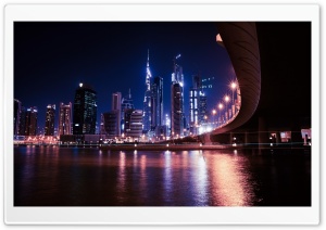 Dubai at Night Ultra HD Wallpaper for 4K UHD Widescreen Desktop, Lockscreen, Screensaver, TV, Tablet, Smartphone