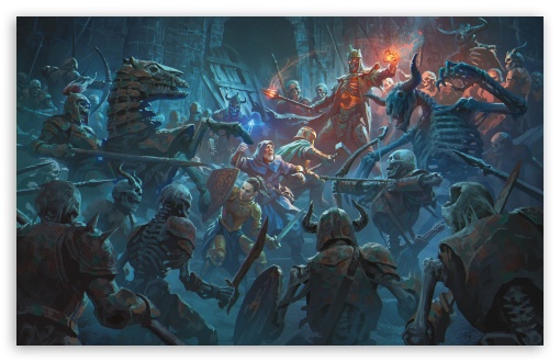 Dungeons and Dragons Battle Scene UltraHD Wallpaper for UHD 16:9 ; HD 16:9 ; UltraWide 21:9 24:10 32:9 32:10 ; Widescreen 16:10 ; Tablet 1:1 ; Mobile 9:16 9:19.5 9:20 9:21 ; Dual 16:10 16:9 ;