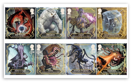 Dungeons and Dragons Postage Stamps UltraHD Wallpaper for UHD 16:9 ; HD 16:9 ; UltraWide 32:9 ; Widescreen 5:3 ; Dual 5:3 16:9 ;