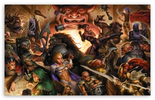 Dungeons and Dragons Tavern UltraHD Wallpaper for UHD 16:9 ; HD 16:9 ; UltraWide 21:9 24:10 32:9 32:10 ; Widescreen 16:10 ; Tablet 1:1 ; Mobile 9:16 9:19.5 9:20 9:21 9:22 ; Dual 16:10 16:9 ;