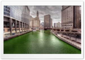 Dyeing the Chicago River Green Ultra HD Wallpaper for 4K UHD Widescreen desktop, tablet & smartphone