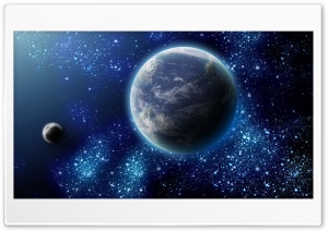 Earth and its Satellite - Zemlja i ee sputnik Ultra HD Wallpaper for 4K UHD Widescreen desktop, tablet & smartphone