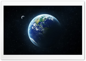 Earth And Moon From Space Ultra HD Wallpaper for 4K UHD Widescreen desktop, tablet & smartphone