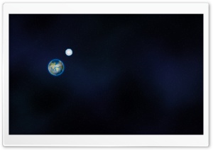 Earth And Moon Illustration Ultra HD Wallpaper for 4K UHD Widescreen desktop, tablet & smartphone