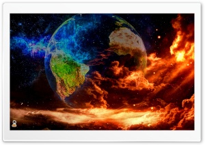 Earth on fire2 Ultra HD Wallpaper for 4K UHD Widescreen Desktop, Lockscreen, Screensaver, TV, Tablet, Smartphone