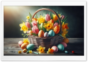 Easter Basket 2024 Ultra HD Wallpaper for 4K UHD Widescreen desktop, tablet & smartphone