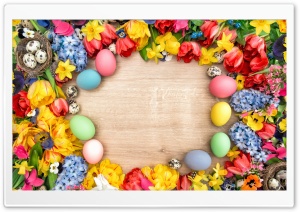 Easter Eggs 2022 Spring Colorful Flowers Ultra HD Wallpaper for 4K UHD Widescreen desktop, tablet & smartphone