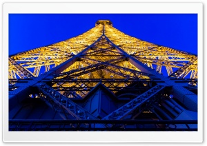 Eiffel Tower Blue And Yellow Ultra HD Wallpaper for 4K UHD Widescreen desktop, tablet & smartphone