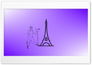 Eiffel tower with men Ultra HD Wallpaper for 4K UHD Widescreen desktop, tablet & smartphone
