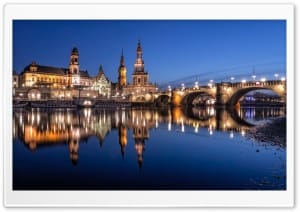 Elbe River, historic Old Town Altstadt, Dresden, Saxony, Germany 4K UHD Wallpaper for Widescreen and UltraWide Desktop, UltraHD TV, Smartphone, Tablet
