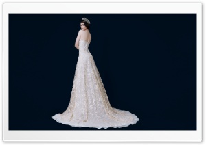 Elegant Backless Wedding Dress Bride Ultra HD Wallpaper for 4K UHD Widescreen desktop, tablet & smartphone