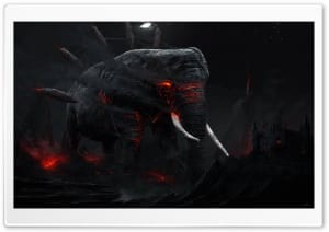Elephant Dark Artwork 4K UHD Wallpaper for Widescreen and UltraWide Desktop, UltraHD TV, Smartphone, Tablet