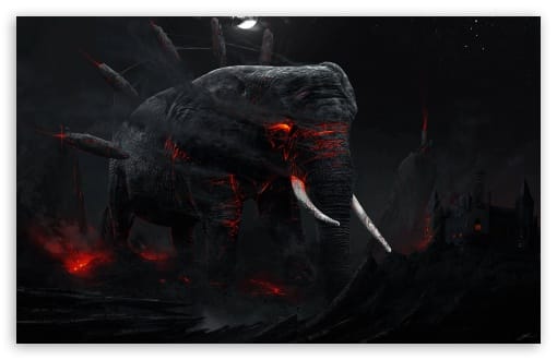 Elephant Dark Artwork UltraHD Wallpaper for UHD 16:9 ; HD 16:9 ; UltraWide 21:9 24:10 ; Widescreen 16:10 ; Tablet 1:1 ;