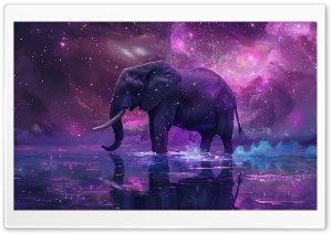 Elephant, Fantasy, Space, Surreal, Digital Art 4K UHD Wallpaper for Widescreen and UltraWide Desktop, UltraHD TV, Smartphone, Tablet