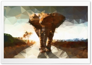 Elephant polygon illustration Ultra HD Wallpaper for 4K UHD Widescreen desktop, tablet & smartphone