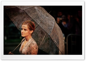 Emma Watson With Umbrella Ultra HD Wallpaper for 4K UHD Widescreen desktop, tablet & smartphone