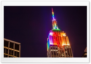Empire State Building Light Show Ultra HD Wallpaper for 4K UHD Widescreen desktop, tablet & smartphone