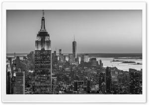 Empire State Building, New York City -Monochrome Ultra HD Wallpaper for 4K UHD Widescreen desktop, tablet & smartphone