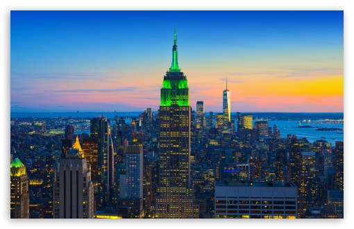 Empire State Building Rockefeller Center NYC UltraHD Wallpaper for UHD 16:9 ; HD 16:9 ; UltraWide 21:9 24:10 32:9 32:10 ; Widescreen 16:10 ; Tablet 1:1 ; Mobile 9:16 9:19.5 9:20 ; Dual 16:10 16:9 ;