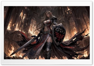 Epic Dark Fantasy Female Elf Warrior Art 4K UHD Wallpaper for Widescreen and UltraWide Desktop, UltraHD TV, Smartphone, Tablet