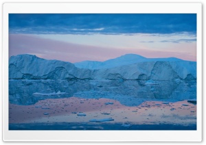 Eqi Greenland Icebergs Reflections on Water 4K UHD Wallpaper for Widescreen and UltraWide Desktop, UltraHD TV, Smartphone, Tablet