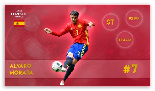 Euro 2016 - Alvaro Morata UltraHD Wallpaper for 8K UHD TV 16:9 Ultra High Definition 2160p 1440p 1080p 900p 720p ; Mobile 2:3 3:4 - ;