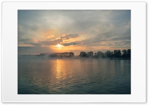 Evening Clouds Fog River Ultra HD Wallpaper for 4K UHD Widescreen Desktop, Lockscreen, Screensaver, TV, Tablet, Smartphone