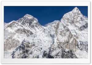 Everest, Nuptse, Himalayas, Mountains, Nepal, Snow Capped Peaks 4K UHD Wallpaper for Widescreen and UltraWide Desktop, UltraHD TV, Smartphone, Tablet
