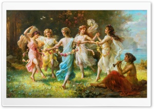 Fairy Dance Painting by Hans Zatzka Ultra HD Wallpaper for 4K UHD Widescreen Desktop, Lockscreen, Screensaver, TV, Tablet, Smartphone