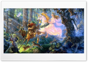Fairy on a Unicorn Fantasy Ultra HD Wallpaper for 4K UHD Widescreen desktop, tablet & smartphone