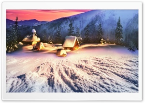 Fairytale Winter Landscape Ultra HD Wallpaper for 4K UHD Widescreen desktop, tablet & smartphone